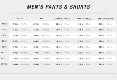 north face snow pants size chart
