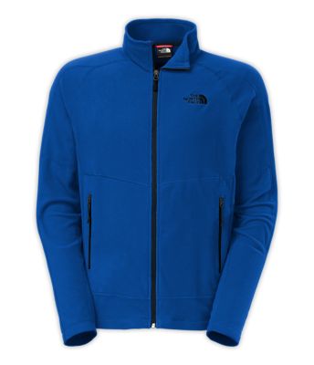 blue north face fleece jacket