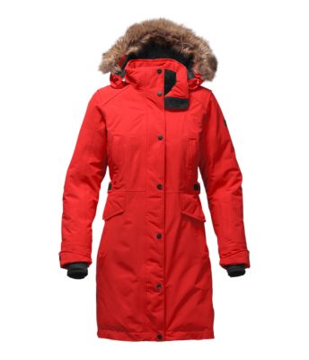red north face coat womens