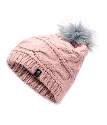 the north face triple cable fur pom
