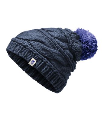 the north face women's triple cable pom beanie