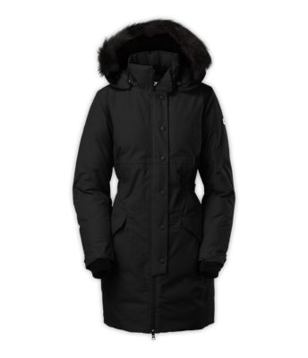 north face parka with belt