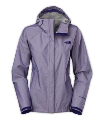 purple north face rain jacket
