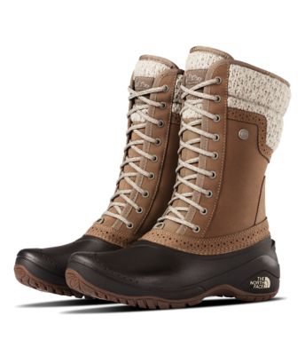the north face shellista lace mid boots dachshund brown demitasse brown