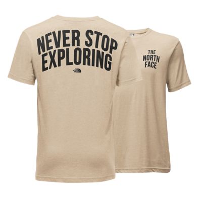 t shirt north face never stop exploring