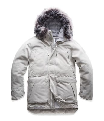 white north face jacket with fur hood