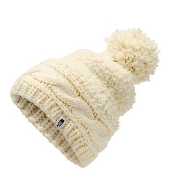 north face fuzzy cable beanie