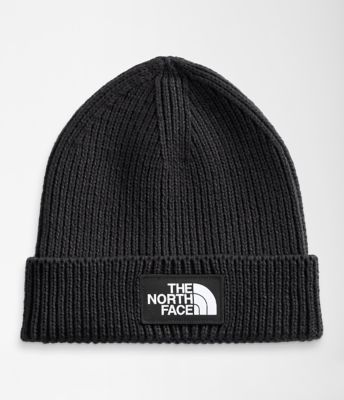 the north face logo box cuffed beanie hat