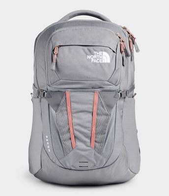 north face backpack gray and pink