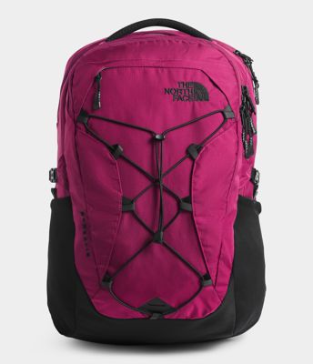 north face backpack pink and black