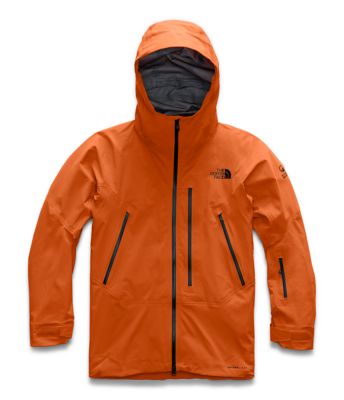 orange north face rain jacket