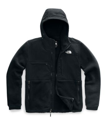 the north face men's denali fleece hoodie jacket black