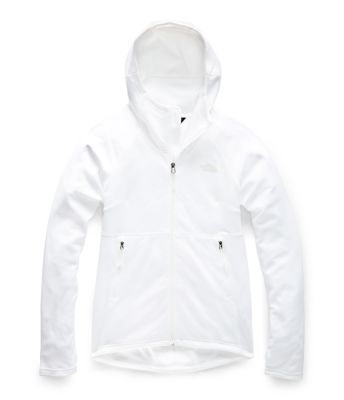 white fluffy north face jacket