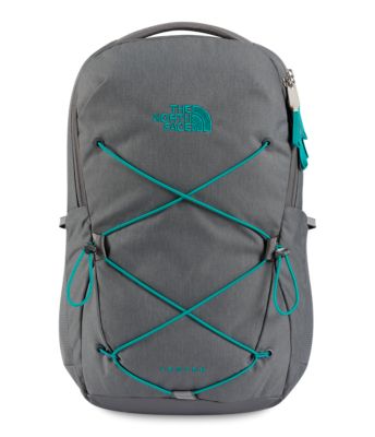 gray and teal backpack