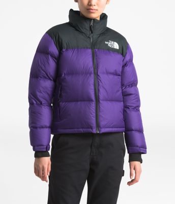 purple north face coat