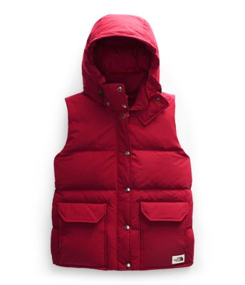 north face red vest womens