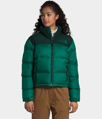green nuptse jacket