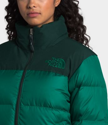 green north face puffer