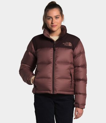 chocolate brown north face jacket