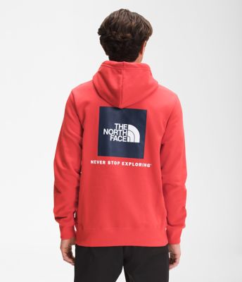 north face red and black hoodie