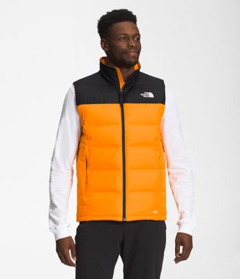 north face vest orange