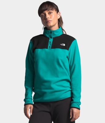 the north face tka glacier snap neck pullover fleece in khaki