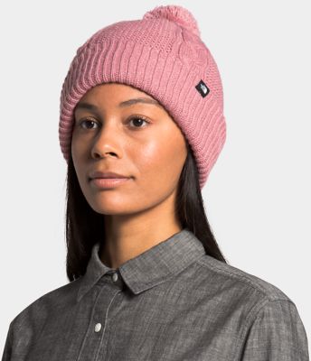 north face cable knit beanie
