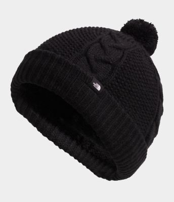 north face fuzzy cable beanie