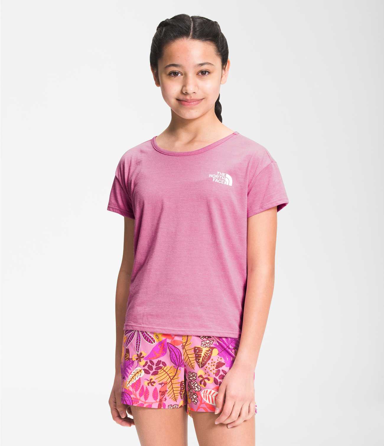 GIRLS' S/S TRI-BLEND TEE, The North Face