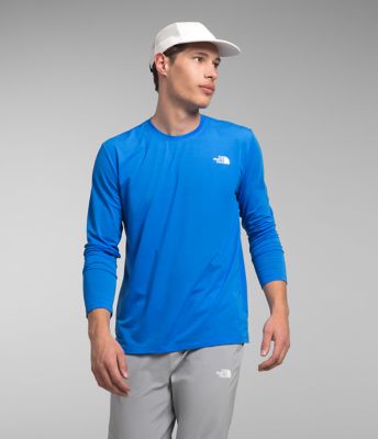 The North Face Men's Long Sleeve Shirt Hyperlayer FlashDry Athletic  T-Shirt, Royal Blue, XXL
