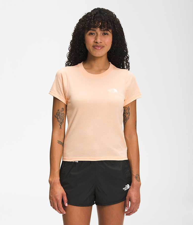 T-shirt à manches courtes à logo simple Tri-Blend pour femmes