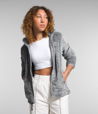 NEW NORTH FACE Women's XS Maggy Sweater Fleece Jacket Full Zip Cream Grey
