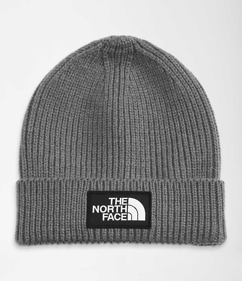 Kids' The North Face TNF Box Logo Cuffed Beanie Medium Grey
