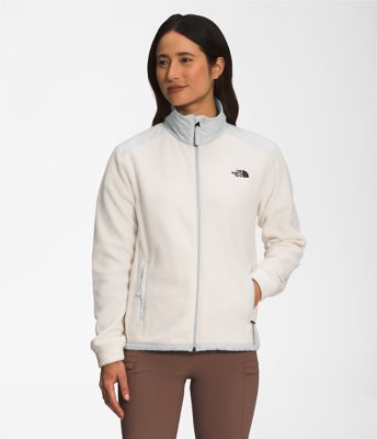 The North Face Womens Size S Full Zip Denali Fleece Jacket White & Gray