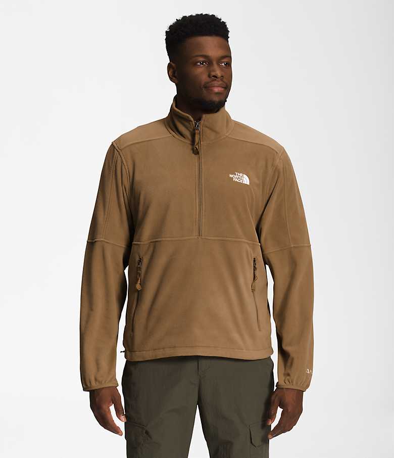 THE NORTH FACE Men's Alpine Polartec 200 ¼ Zip Fleece Jacket, Meld Grey/Tin  Grey, Small at  Men's Clothing store