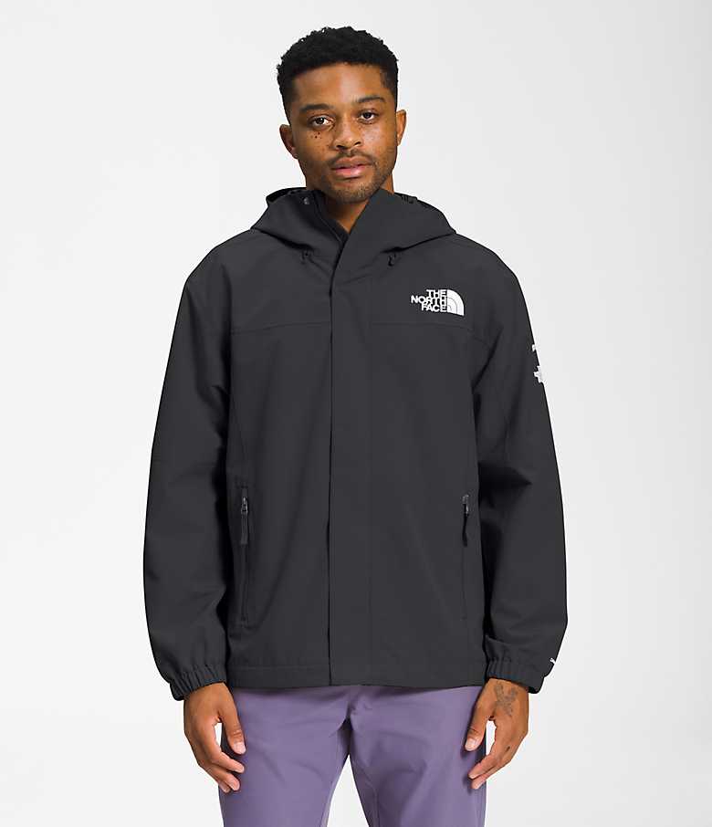 THE NORTH FACE Men'S Tnf Relaxed-Fit Abstract-Print Packable Waterproof Jacket Tnf Black