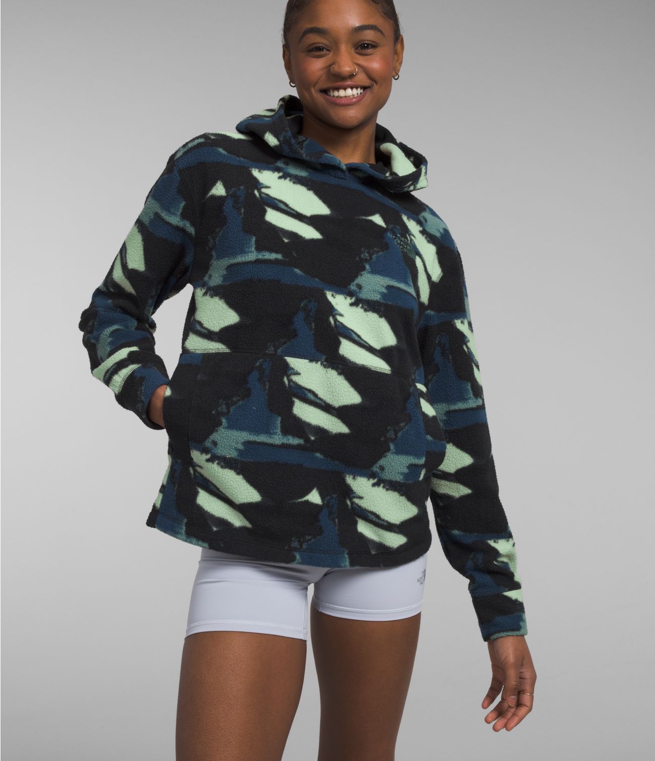 THE NORTH FACE Women's Pali Pile Fleece Hoodie, Dusty Periwinkle Crosshatch  Camo Print, X-Small at  Women's Clothing store