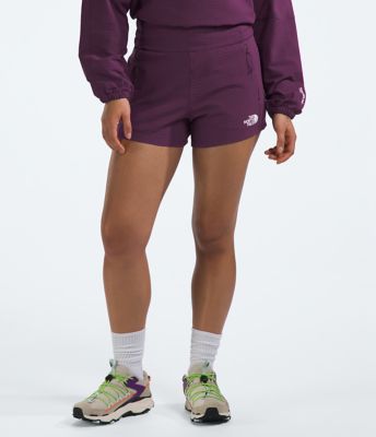 The North Face Purple And Orange Workout Running Shorts Woman's