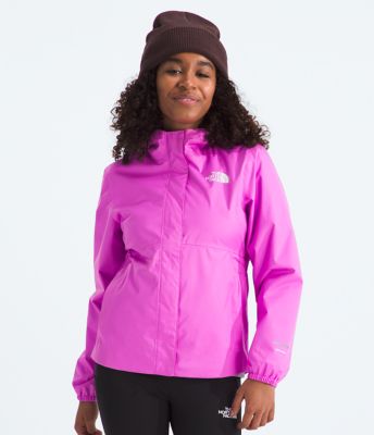 The North Face Hyvent Youth Girls Large Black/Pink Windbreaker Rain Ski  Jacket 