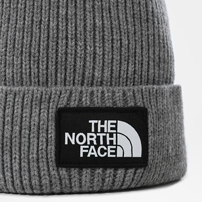 the north face logo box cuffed beanie