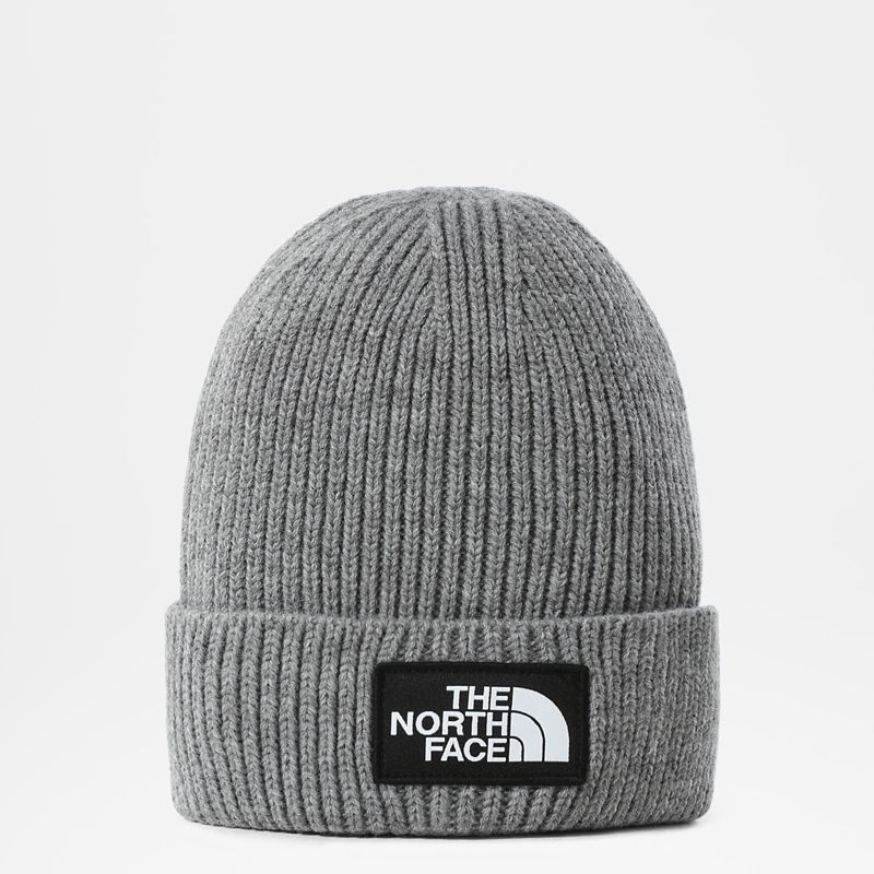 The North Face Tnf Logo Box Cuffed Beanie Tnf Medium Grey Heather- One