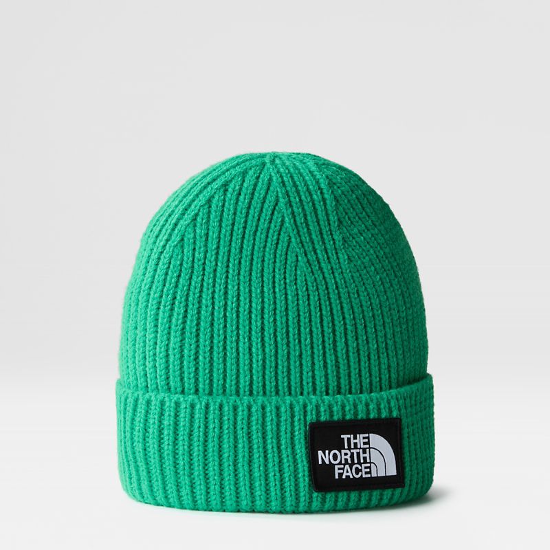 The North Face Tnf Logo Box Beanie Mit Umschlag Optic Emerald 