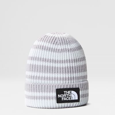 the north face bonnet à revers et logo carré tnf tin grey stripes print taille taille unique standard