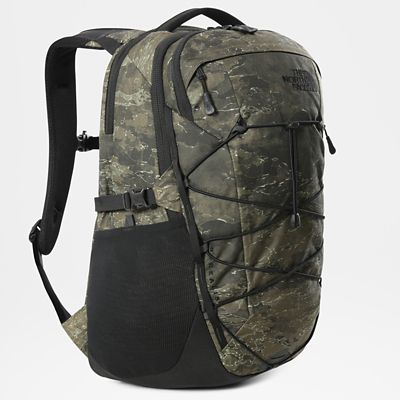 black and grey north face backpack