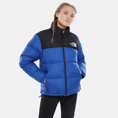 north face puffer jacket blue