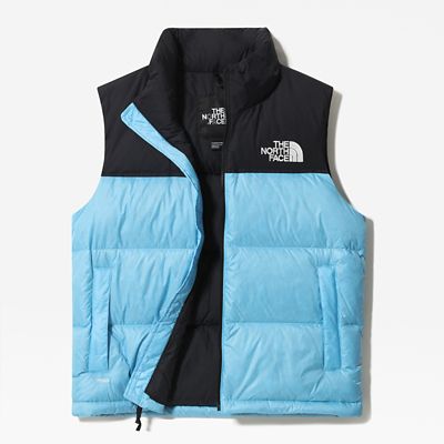 north face gilet blue