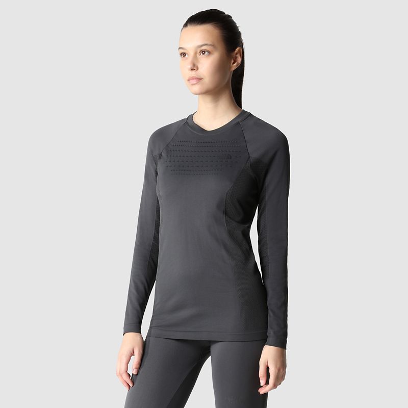 The North Face Women's Sport Long-sleeve Top Asphalt Grey-tnf Black