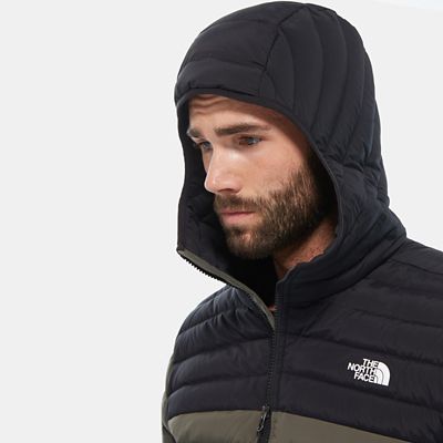 north face stretch down hoodie men's