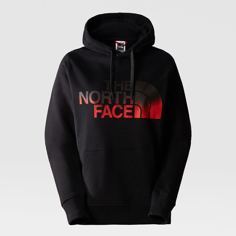 The North Face Women's Standard Hoodie Tnf Black-fiery Red Dip Dye Small Print
