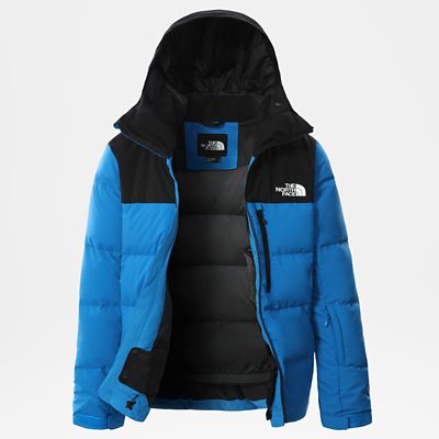 blue north face down jacket